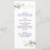 Purple, Green, and White Floral Menu Card (Back)
