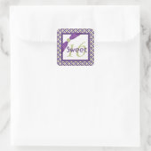 Purple, Green, and White Sweet 16 Square Sticker (Bag)