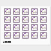 Purple, Green, and White Sweet 16 Square Sticker (Sheet)