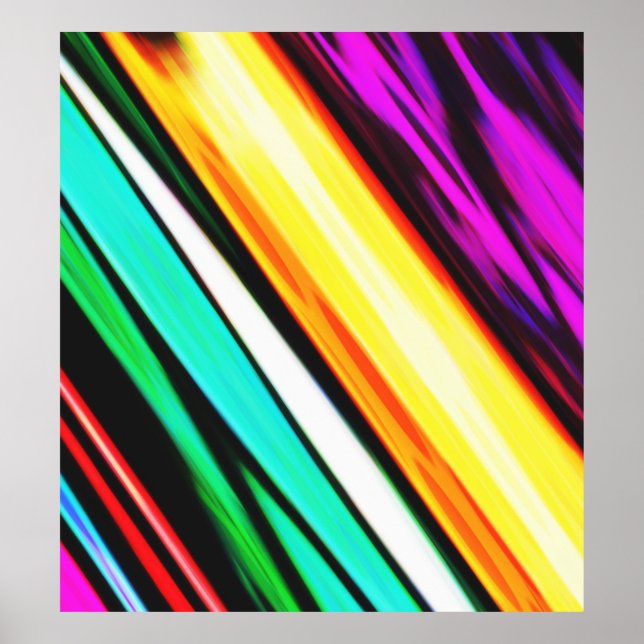 Purple Green And Yellow Abstract 609 Poster (Front)