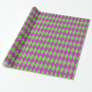 Purple & Green Argyle Wrapping Paper