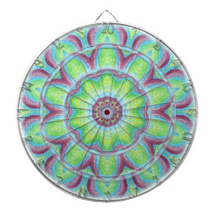 Purple Green Blue Kaleidoscope Pattern Dart Board