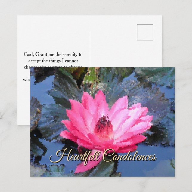 Purple Green Blue Red Floral Serenity Prayer Postcard (Front/Back)