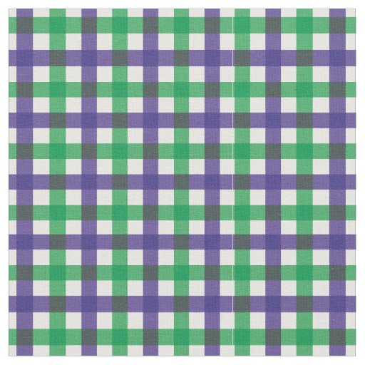 Purple & Green Bright Gingham Plaid/ Tartan Fabric