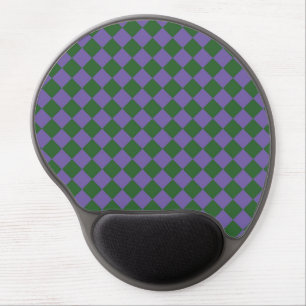 Purple Green Checker Diamond Pattern  Gel Mouse Pad