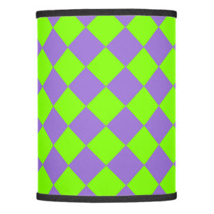 Purple Green Checker Diamond Pattern Lamp Shade