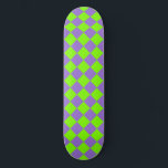 Purple Green Checker Diamond Pattern Skateboard<br><div class="desc">Purple Green Checker Diamond Pattern skateboard</div>