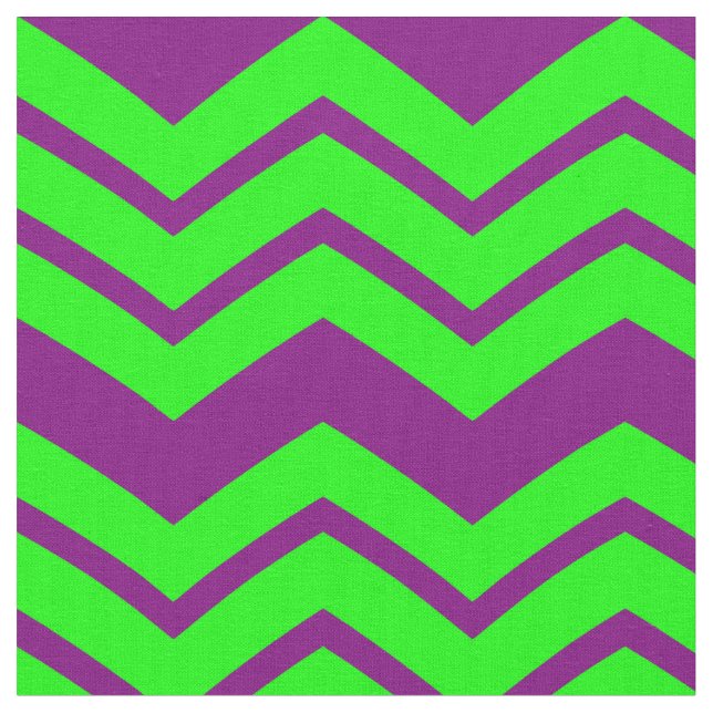 Purple Green Chevron Zigzag Design  Fabric (Close Up)