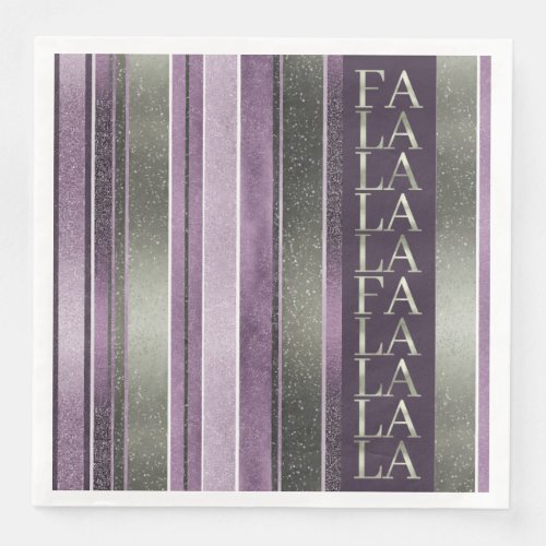 Purple Green  Christmas Fa La La Pattern27 ID1009 Paper Dinner Napkins