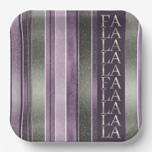 Purple Green  Christmas Fa La La Pattern27 ID1009 Paper Plates