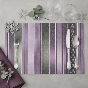 Purple Green Christmas Fa La La Pattern#27 ID1009 Placemat