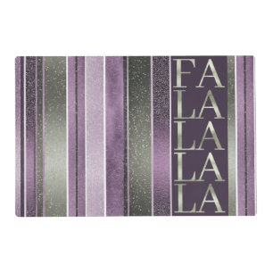 Purple Green Christmas Fa La La Pattern#27 ID1009 Placemat