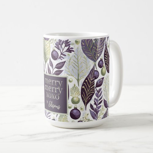 Purple Green Christmas Merry Pattern21 ID1009 Coffee Mug