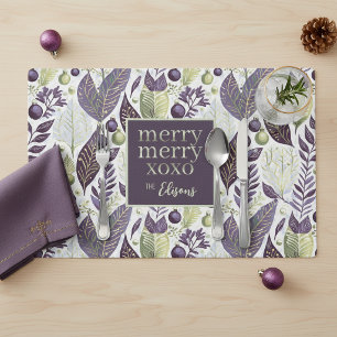 Purple Green Christmas Merry Pattern#21 ID1009 Placemat