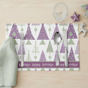 Purple Green Christmas Merry Pattern#25 ID1009 Placemat