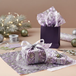 Purple Green Christmas Pattern#12 ID1009 Tissue Paper