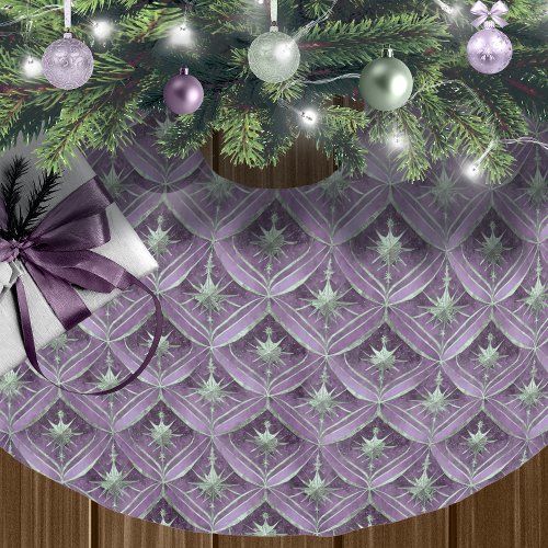 Purple Green Christmas Pattern16 ID1009 Brushed Polyester Tree Skirt