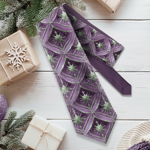 Purple Green Christmas Pattern#16 ID1009 Neck Tie