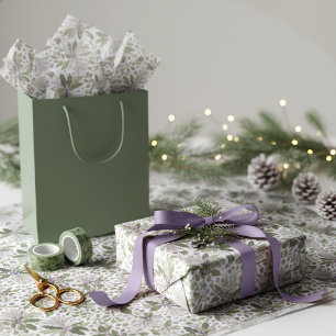 Purple Green Christmas Pattern#17 ID1009 Tissue Paper