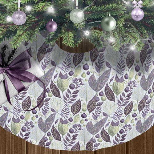 Purple Green Christmas Pattern21 ID1009 Brushed Polyester Tree Skirt