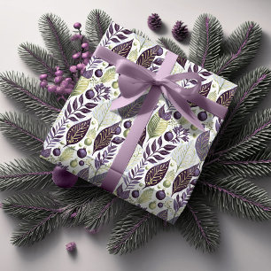 Purple Green Christmas Pattern#21 ID1009 Wrapping Paper