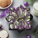 Purple Green Christmas Pattern#22 ID1009 Wrapping Paper<br><div class="desc">If you are wondering what color combinations to pick for your Christmas decor and gift wrap supplies this year, I've created collections of coordinating patterns to make life just a bit easier. This eye-catching watercolor design features foliage arrangements with berries and Christmas ornaments in deep eggplant purple and olive green...</div>