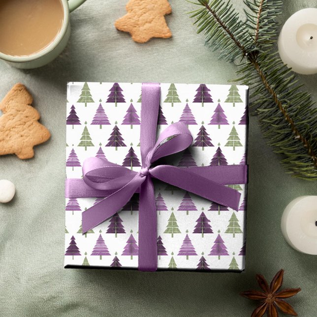 Purple Green Christmas Pattern#25 ID1009 Wrapping Paper (Creator Uploaded)