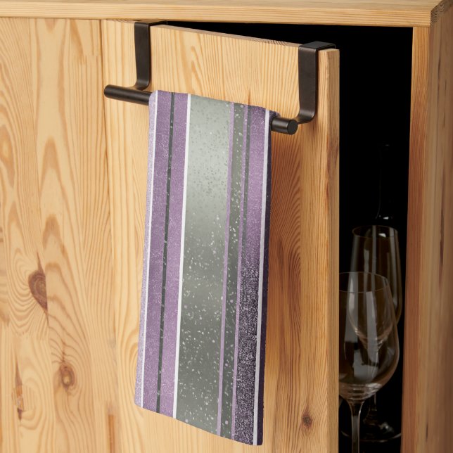 Purple Green Christmas Pattern#27 ID1009 Kitchen Towel (Thirds Fold)