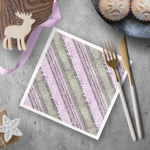 Purple Green Christmas Pattern28 ID1009 Paper Dinner Napkins