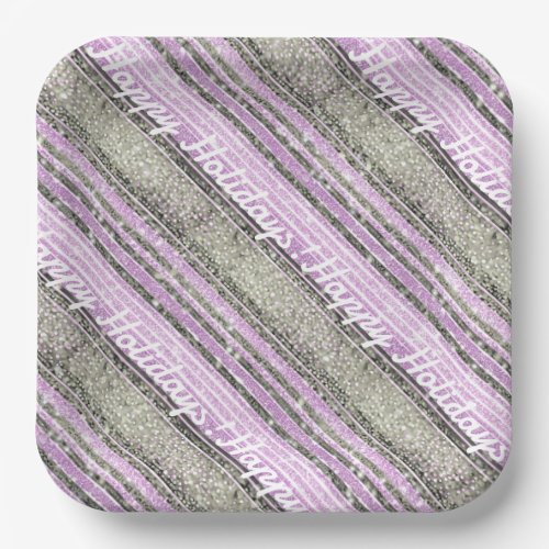 Purple Green Christmas Pattern28 ID1009 Paper Plates