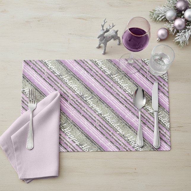 Purple Green Christmas Pattern#28 ID1009 Placemat (Creator Uploaded)