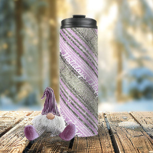 Purple Green Christmas Pattern#28 ID1009 Thermal Tumbler