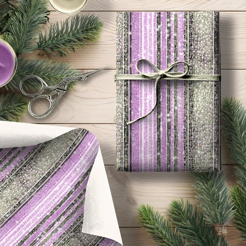 Purple Green Christmas Pattern28 ID1009 Wrapping Paper