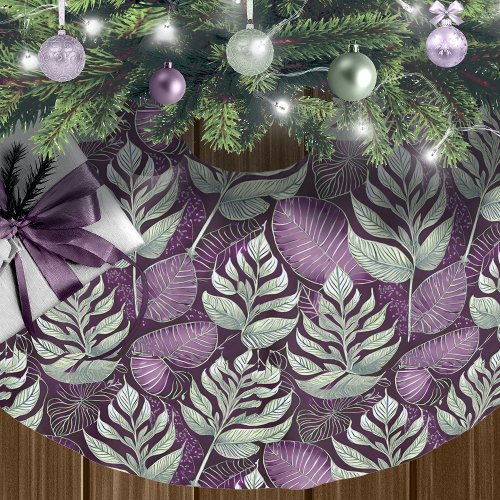 Purple Green Christmas Pattern29 ID1009 Brushed Polyester Tree Skirt