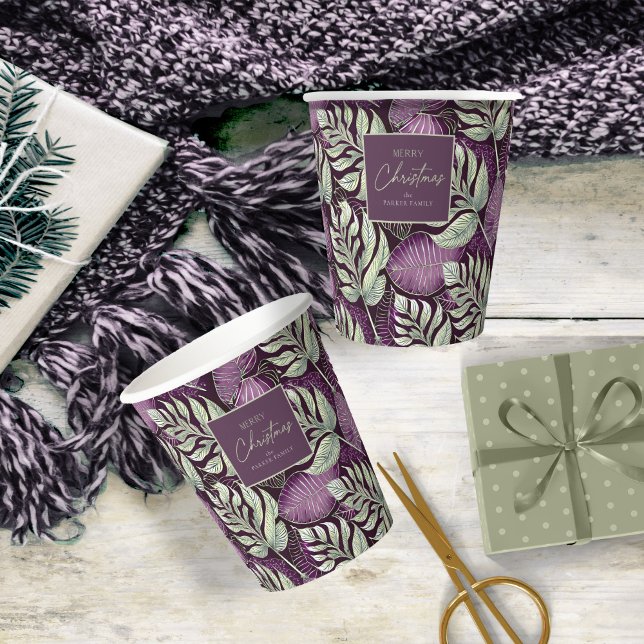 Purple Green Christmas Pattern#29 ID1009 Paper Cups (Creator Uploaded)