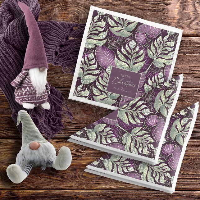 Purple Green Christmas Pattern#29 ID1009 Paper Dinner Napkins (Creator Uploaded)