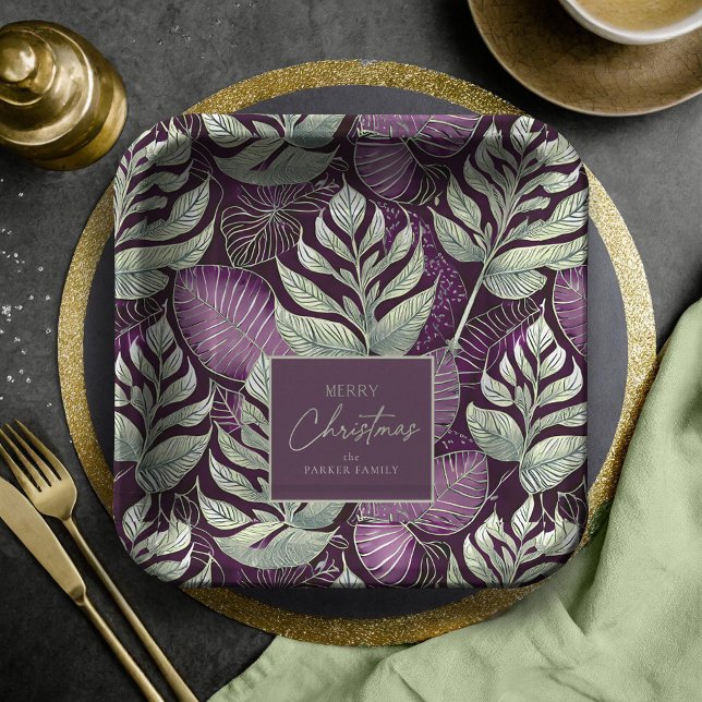 Purple Green Christmas Pattern#29 ID1009 Paper Plates (Creator Uploaded)