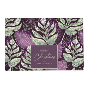 Purple Green Christmas Pattern#29 ID1009 Placemat
