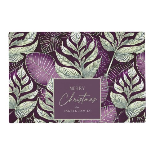 Purple Green Christmas Pattern29 ID1009 Placemat