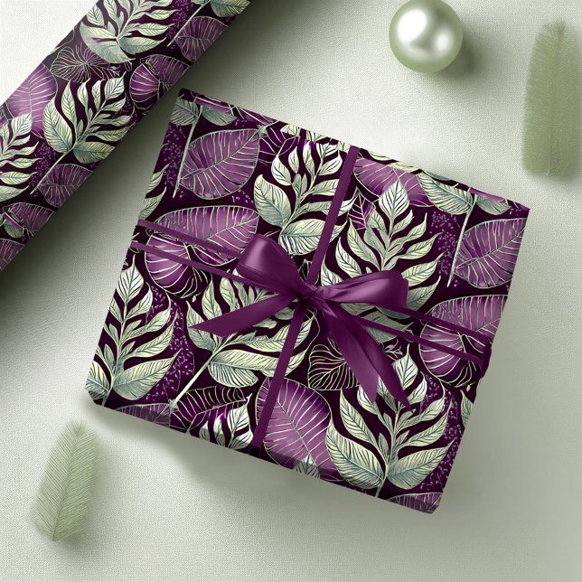 Purple Green Christmas Pattern#29 ID1009 Wrapping Paper (Creator Uploaded)
