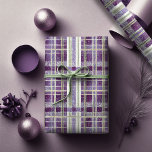 Purple Green Christmas Pattern#2 ID1009 Wrapping Paper<br><div class="desc">If you are wondering what color combinations to pick for your Christmas decor and gift wrap supplies this year, I've created collections of coordinating patterns to make life just a bit easier. This modern, grunge plaid design is shown here in a striking eggplant purple and olive green color palette. Search...</div>