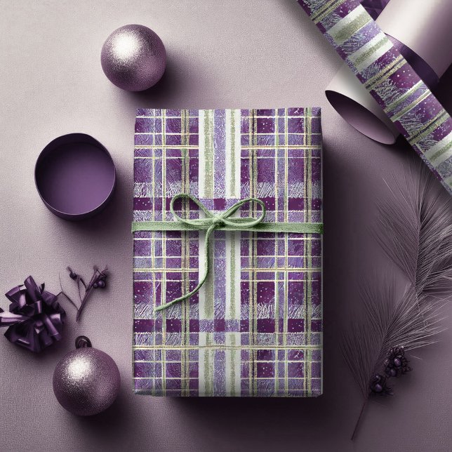 Purple Green Christmas Pattern#2 ID1009 Wrapping Paper (Creator Uploaded)