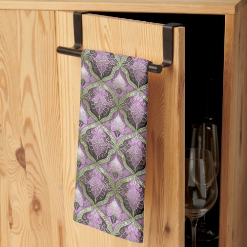 Purple Green Christmas Pattern31 ID1009 Kitchen Towel