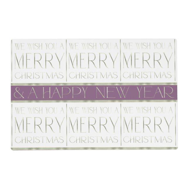 Purple Green Christmas Pattern#35 ID1009 Placemat (Front)