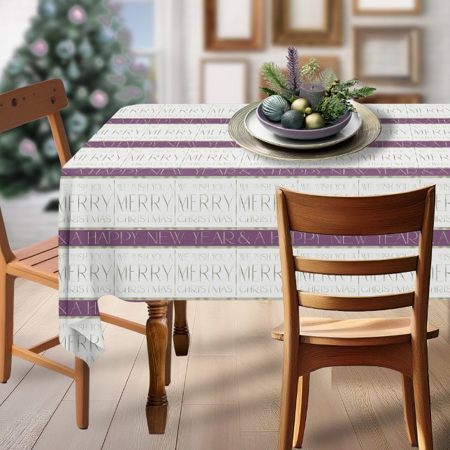 Purple Green Christmas Pattern#35 ID1009 Tablecloth (Creator Uploaded)