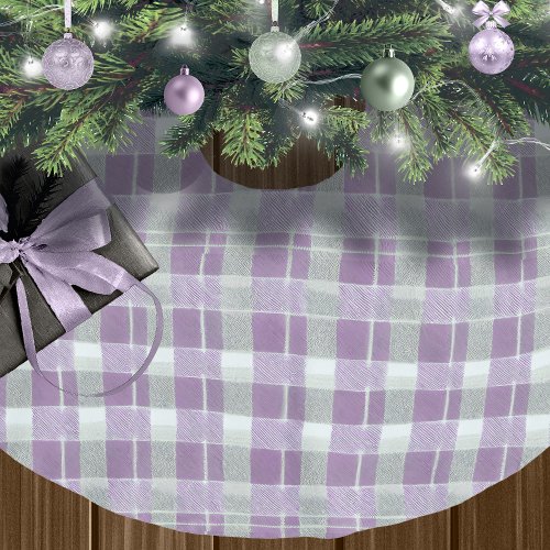 Purple Green Christmas Pattern7 ID1009 Brushed Polyester Tree Skirt