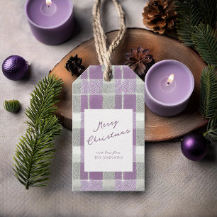 Purple Green Christmas Pattern#7 ID1009 Gift Tags