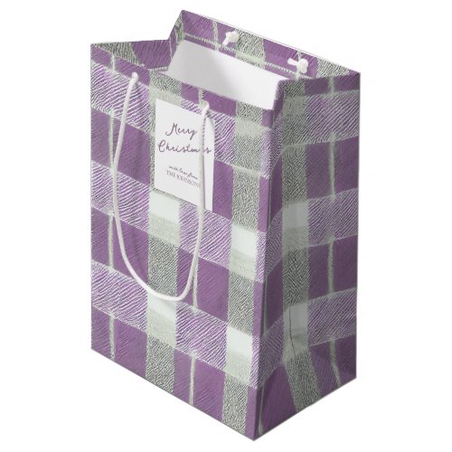 Purple Green Christmas Pattern7 ID1009 Medium Gift Bag