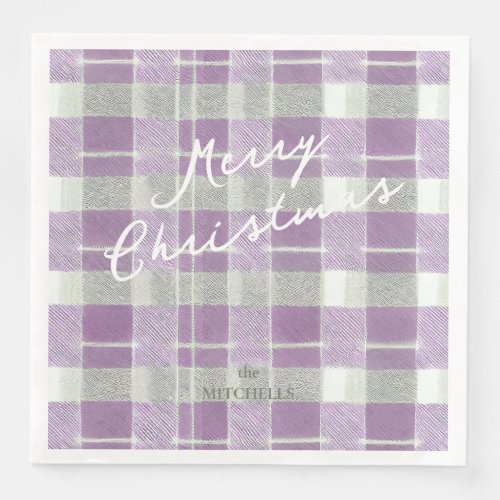 Purple Green Christmas Pattern7 ID1009 Paper Dinner Napkins