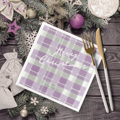 Purple Green Christmas Pattern7 ID1009 Paper Dinner Napkins